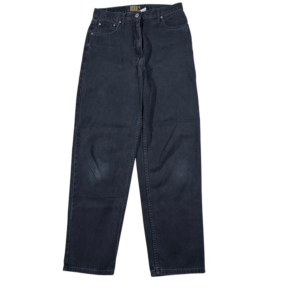 Vintage AT Denim Mom Jeans Womens 10R Black Classic Denim High Rise Tapered Y2k
